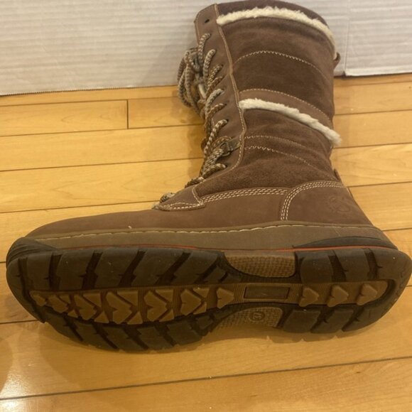 BANFF TRAIL Brown Suede like lace up side zipper water resistant - Picture 6 of 16